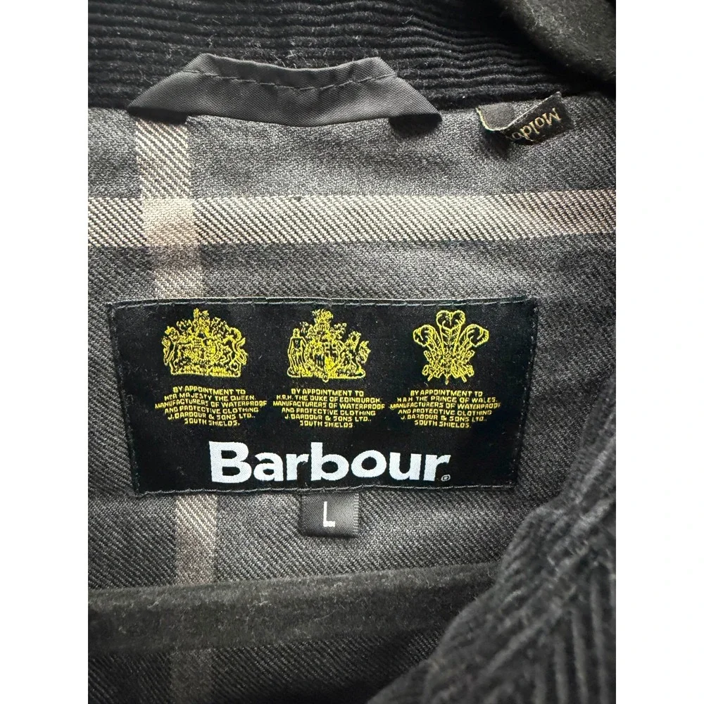 Barbour Bedale Relaxed Fit Quilted Waxed Cotton Jacket Black Mens Size L